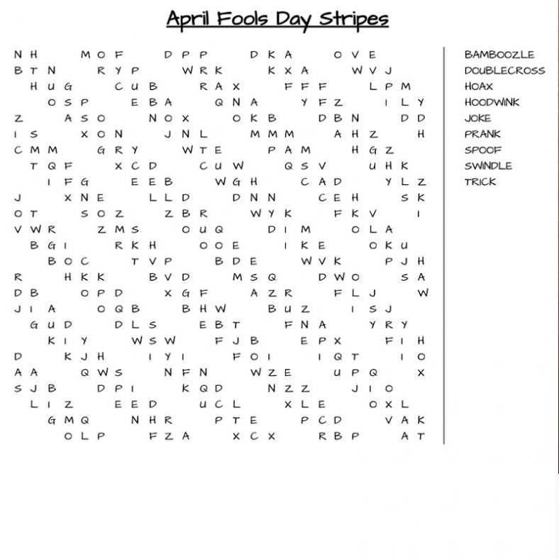 Printable April Word Search Activity Shelter