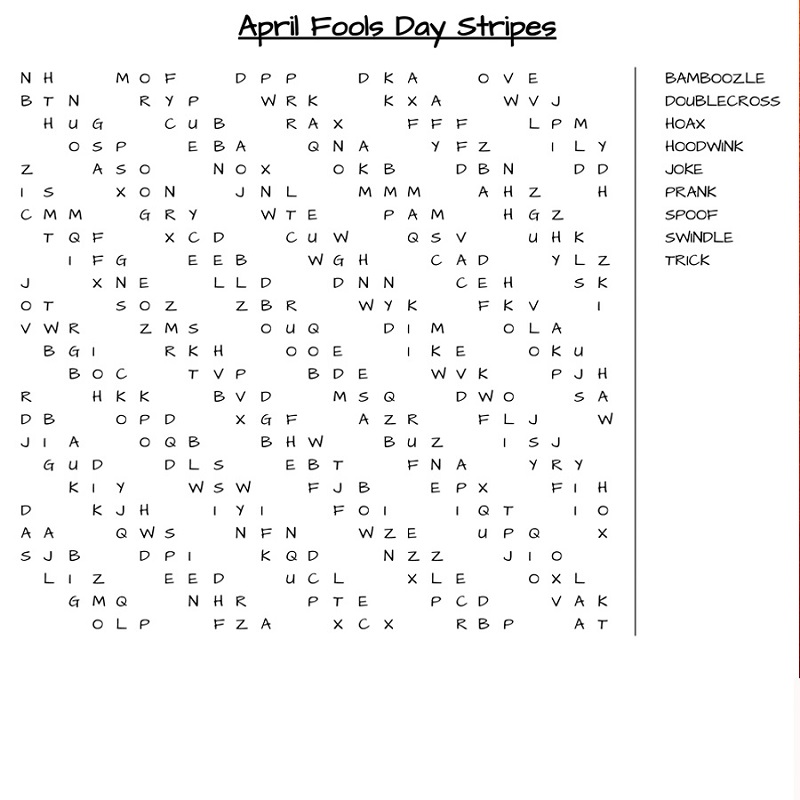 Printable April Word Search Activity Shelter