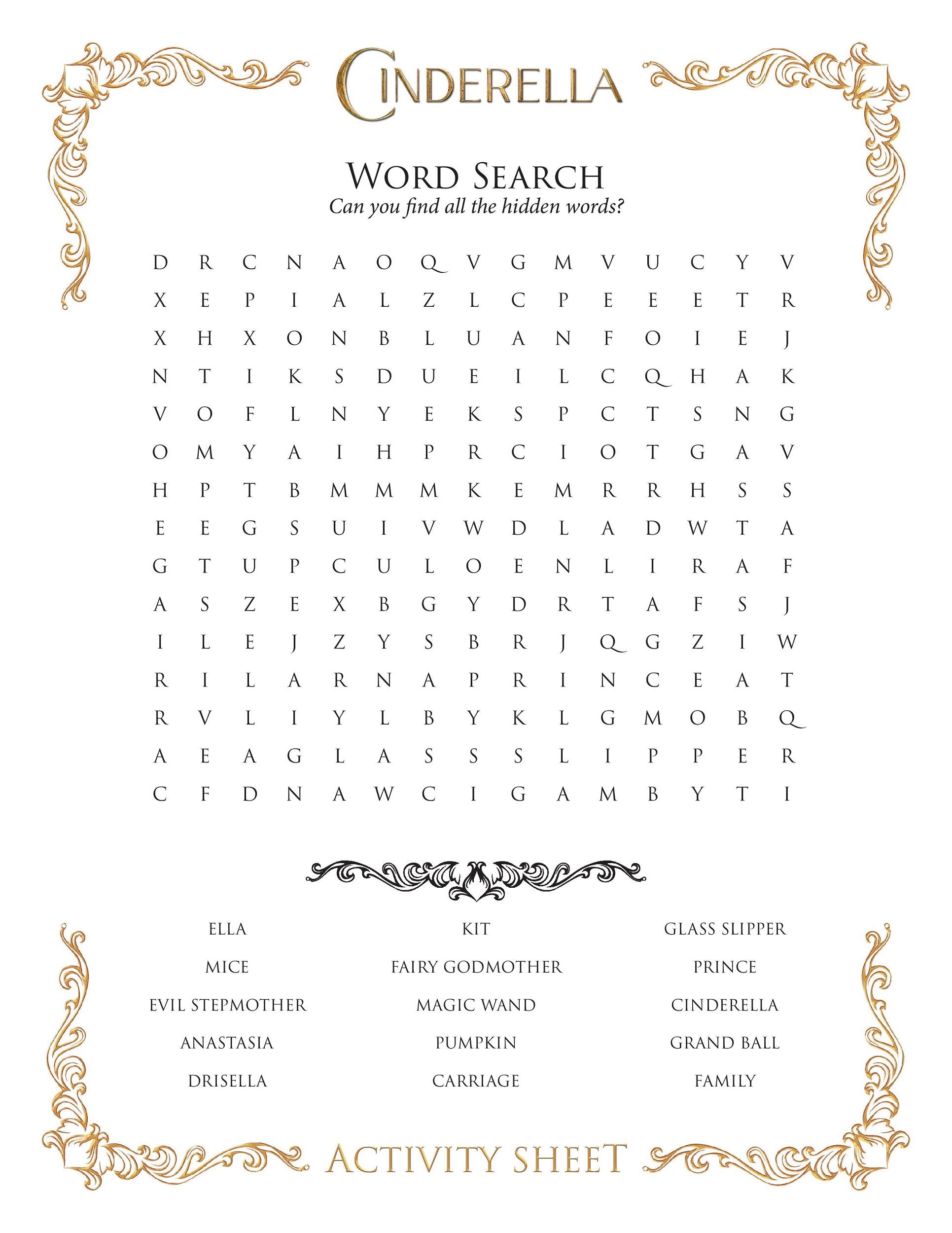 Disney Word Search Puzzles Activity Shelter