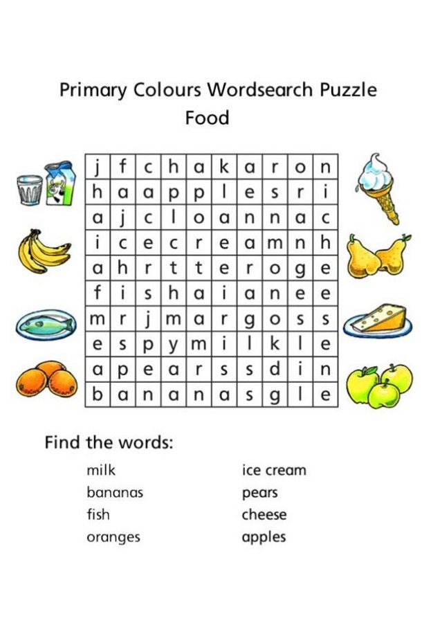 Printable Food Word Search