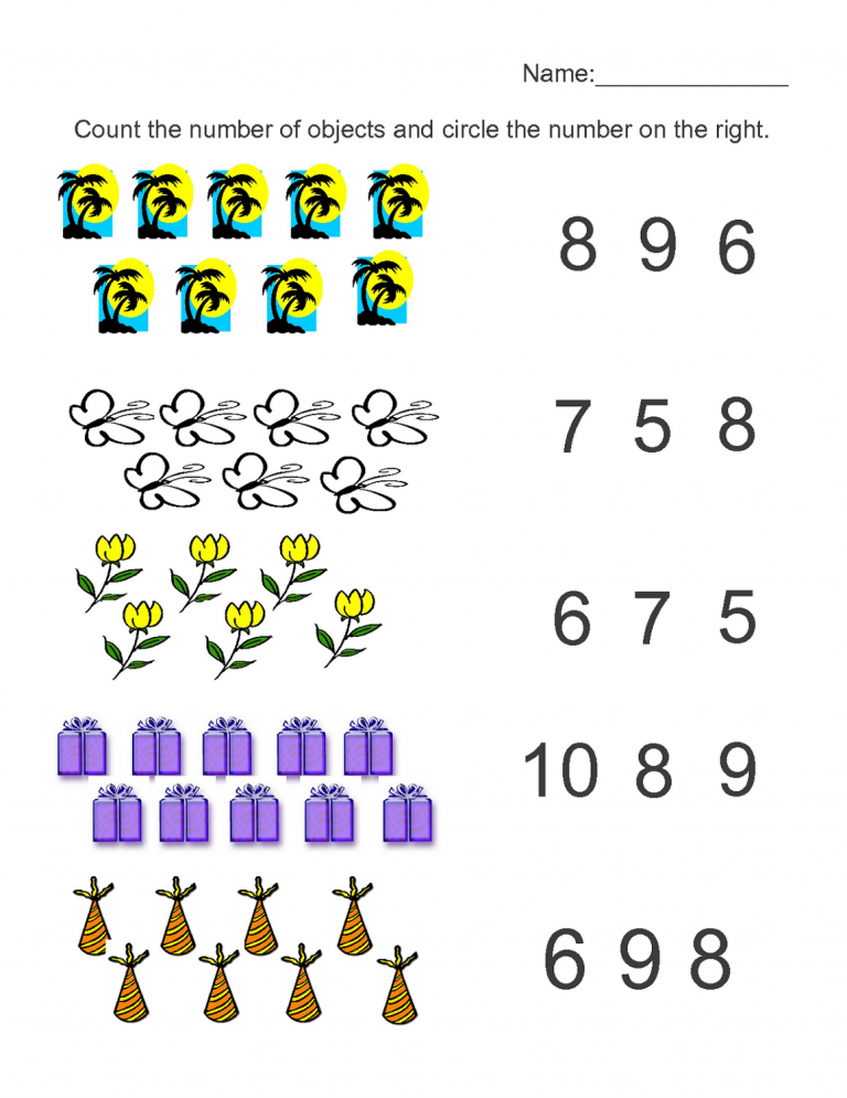 Free Math Worksheets For Numbers 6 9
