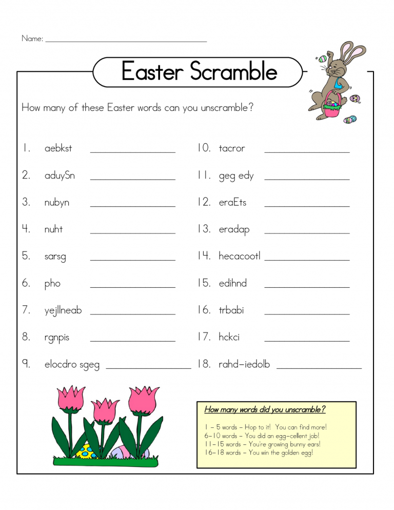 Free Word Scrambles Worksheets Activity Shelter