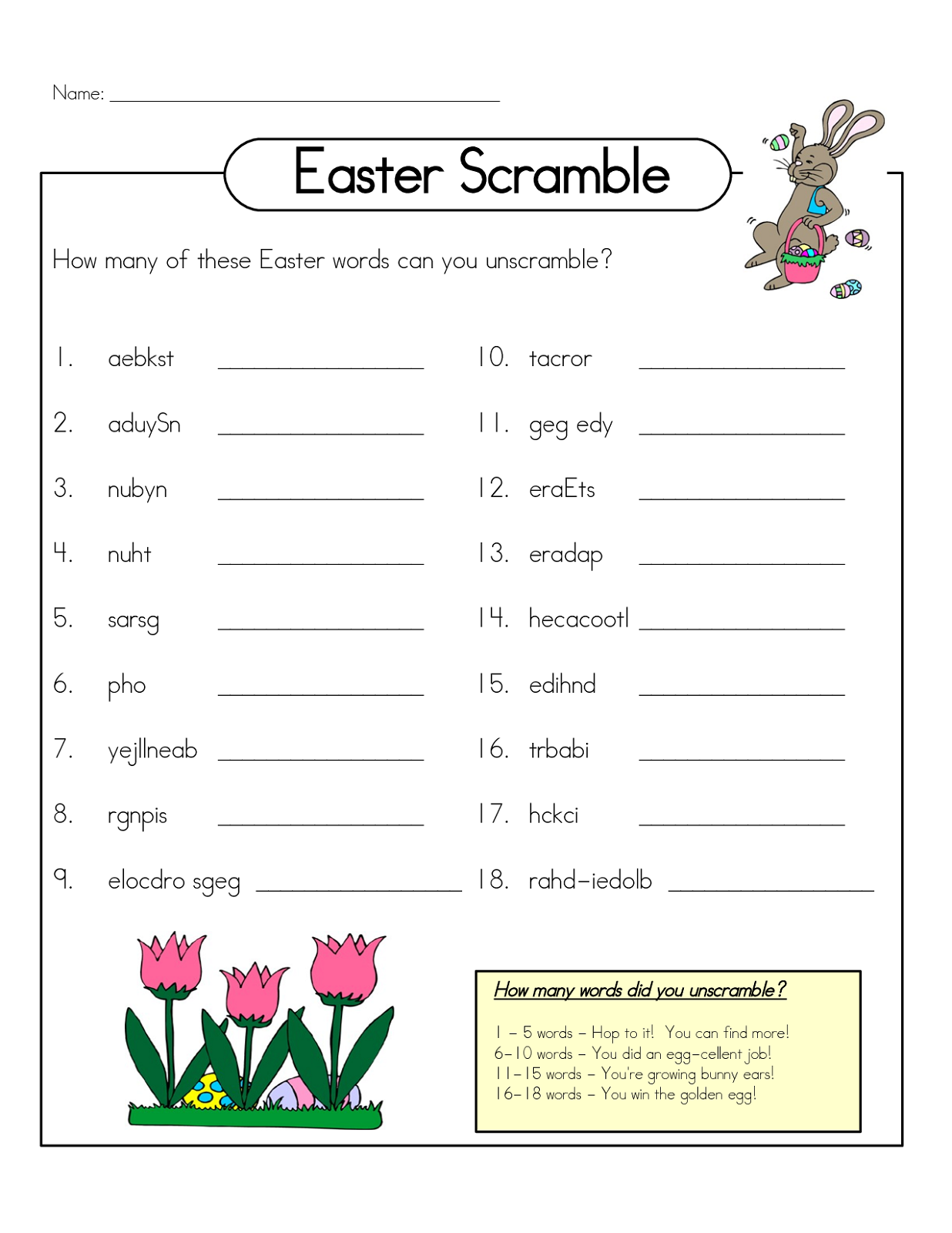 Free Word Scrambles Worksheets Activity Shelter