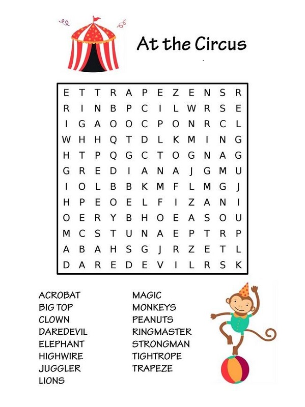 Free Children Word Search Activity Shelter