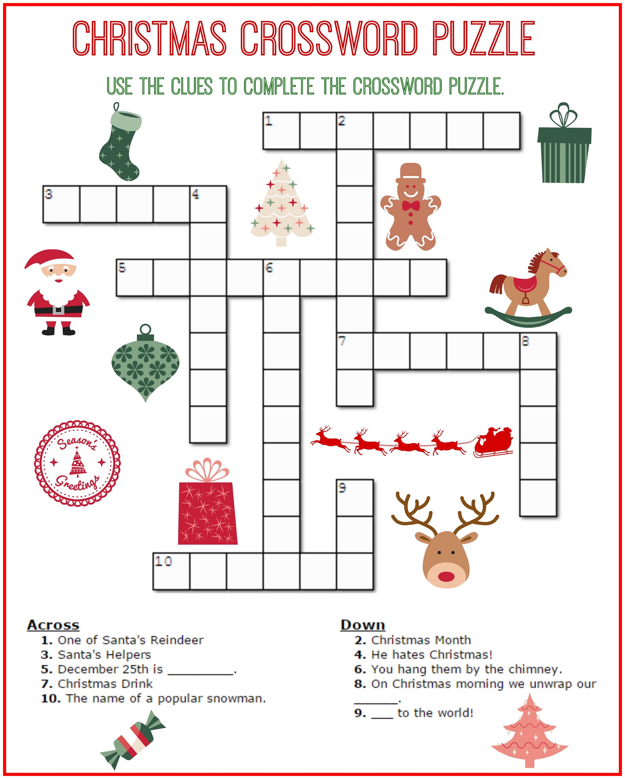 printable crossword puzzle for 10 year old printable crossword puzzles