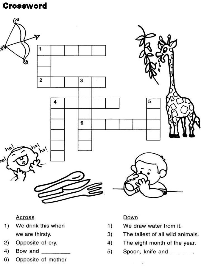 Easy Kids Crosswords Puzzles | Activity Shelter