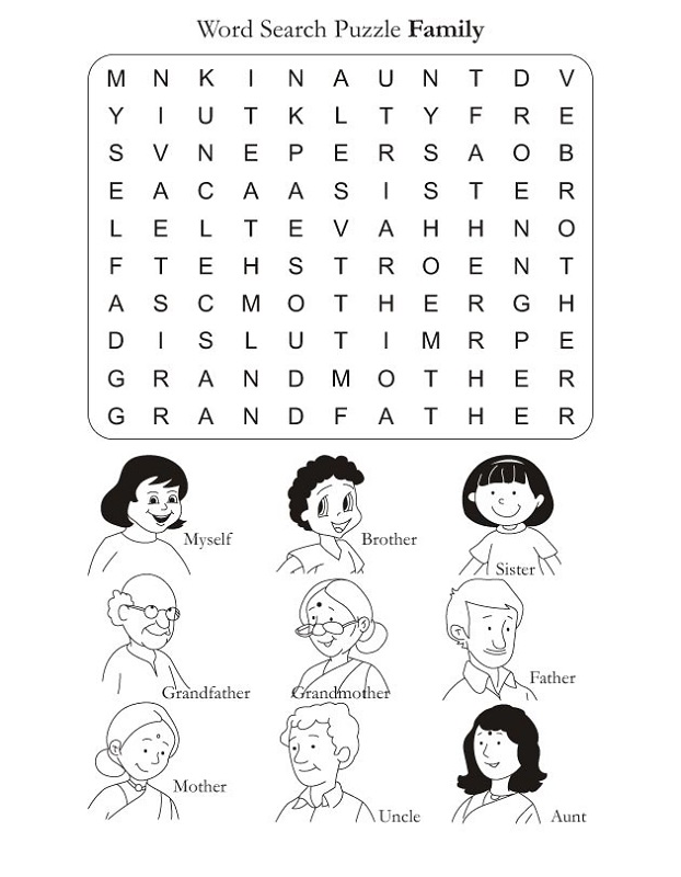 Family Word Search Printable Activity Shelter