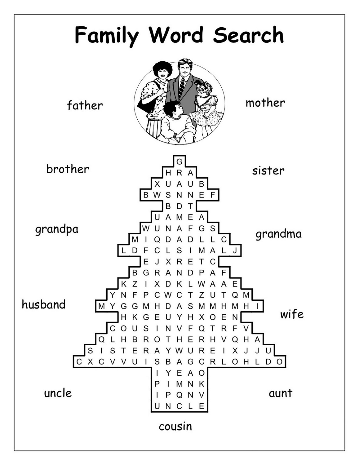 Family Word Search Printable Activity Shelter