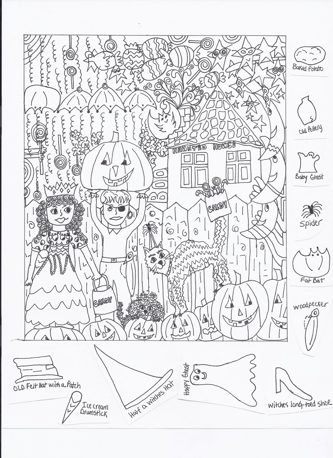 Printable Hidden Pictures For Adults Hidden Picture Halloween Trick 