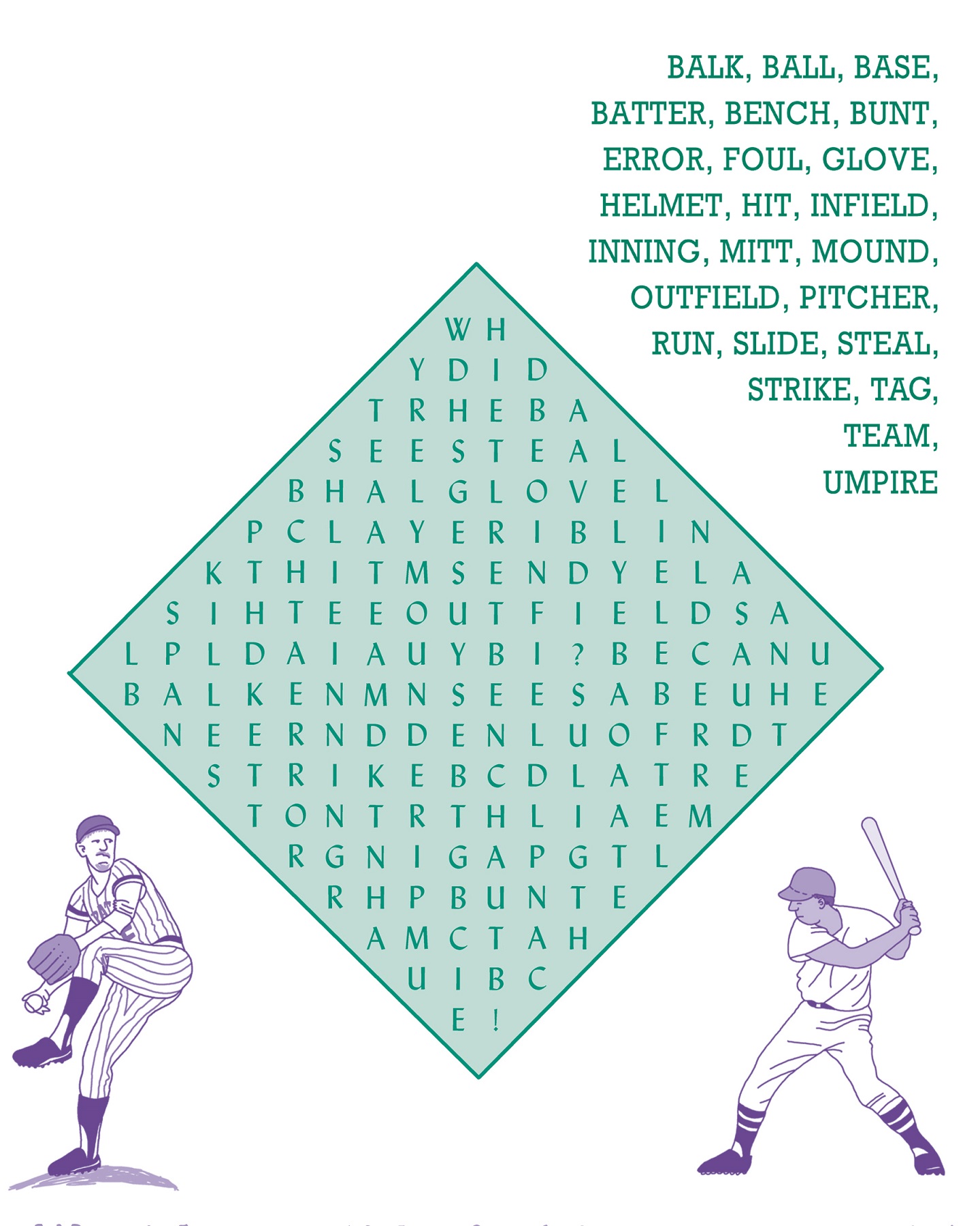 Baseball Word Searches Activity Shelter