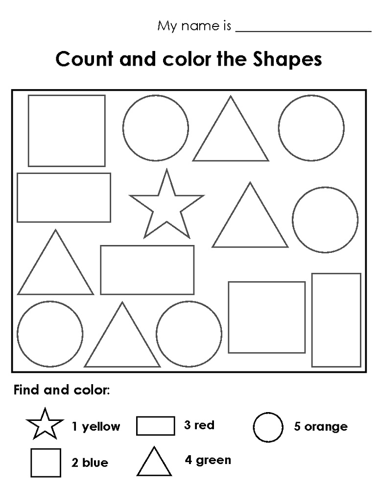 Color By Shape Printable Printable Word Searches