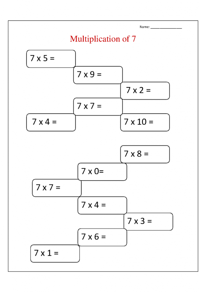 7 multiplication chart