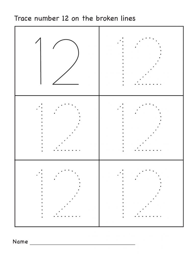 Number 12 Worksheets For Kindergarten