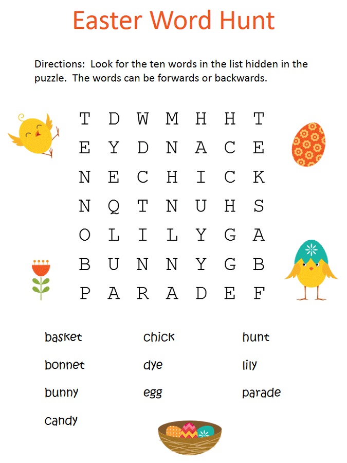 Easy Word Search Puzzles Printable