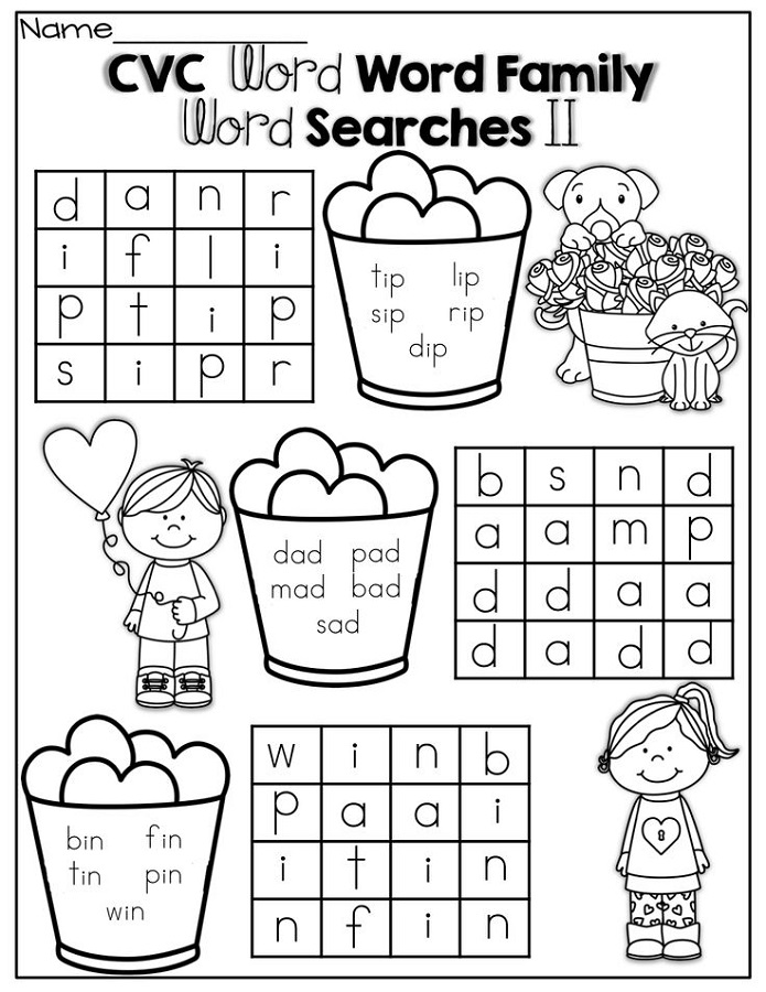 Kids Word Search Kindergarten Kindergarten
