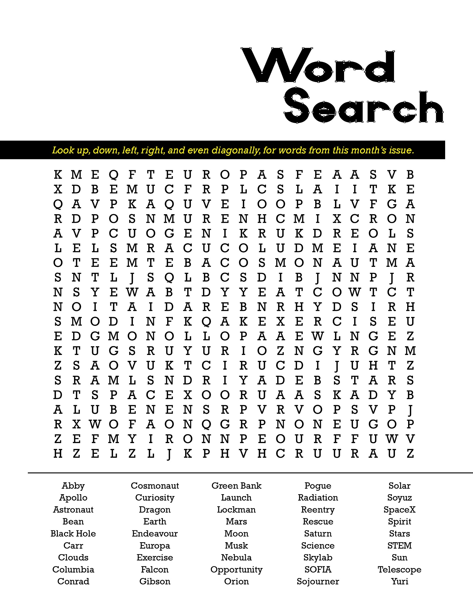 Solar System Word Search Free Printable Printable Templates