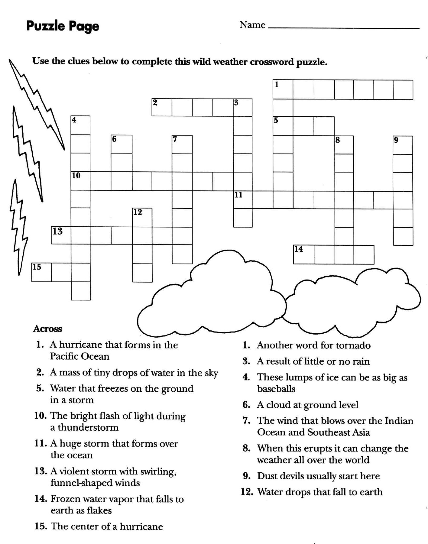 Crossword Puzzles For 5th Graders Activity Shelter