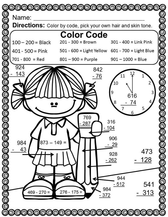 Hard Color By Numbers Worksheets Activity Shelter