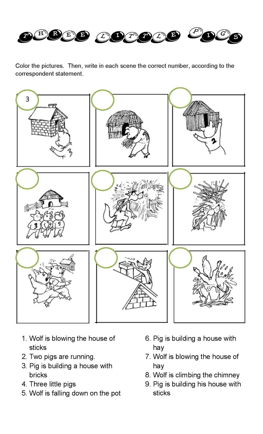 Printable Three Little Pigs Worksheets Activity Shelter