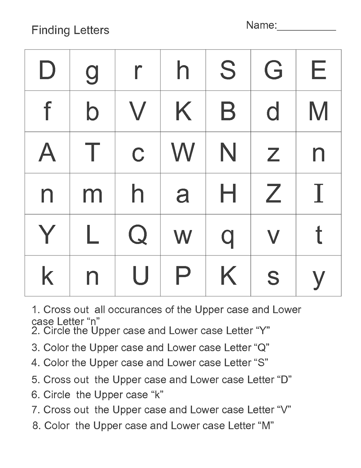 Letter Alphabet Worksheets