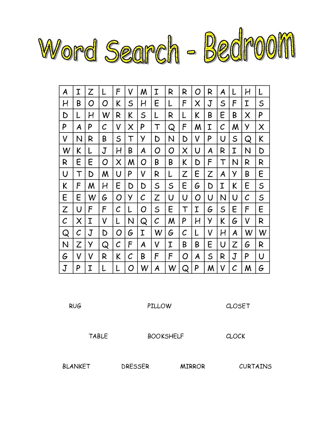 Free Easy Word Search For Kids Activity Shelter