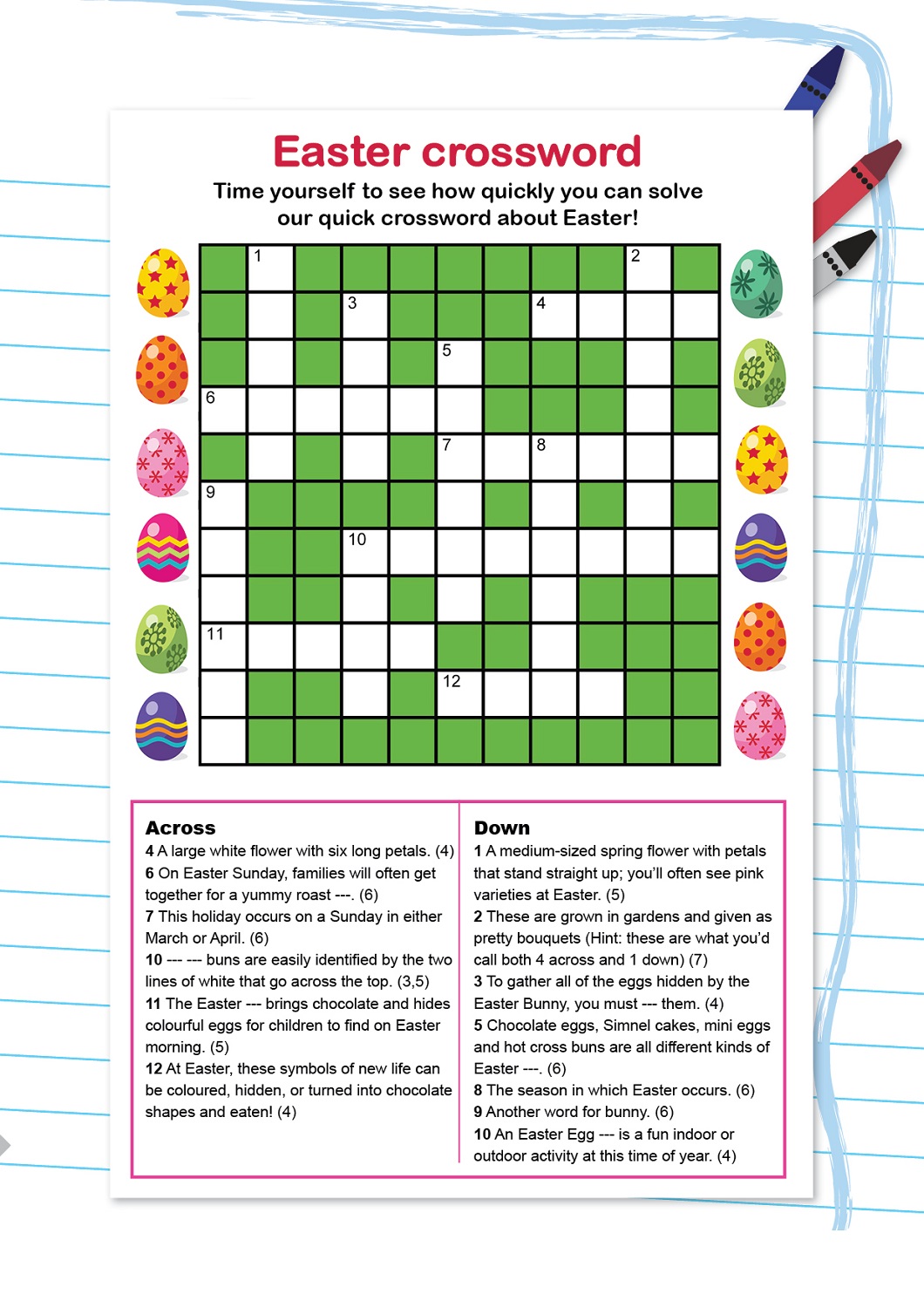 Easter Crossword Puzzles For Kids Printable