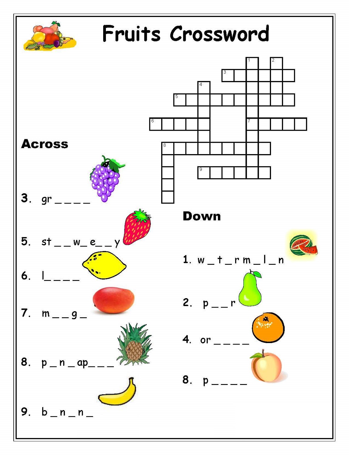 Number Crossword Puzzles For Kids