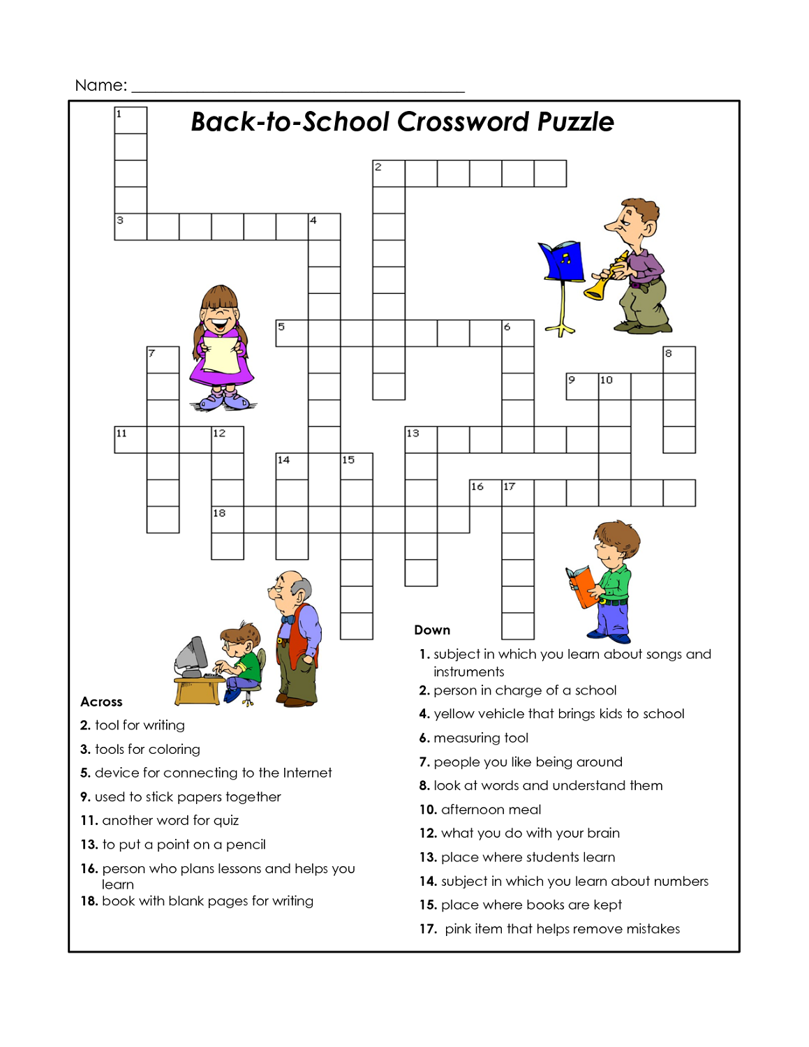 Printable Fun Crossword Puzzles