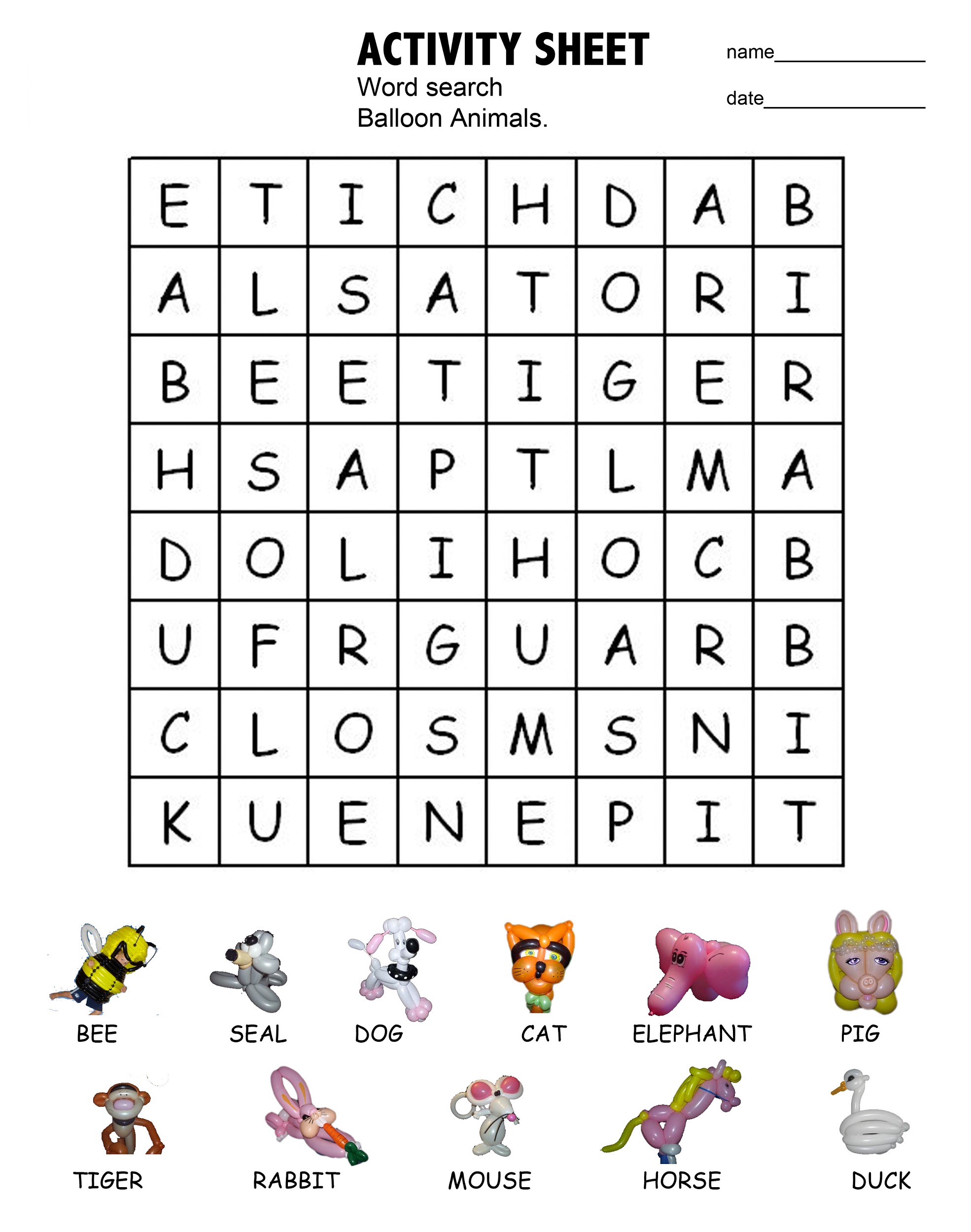 zoo animals word search free printable - zoo animals word search puzzle ...
