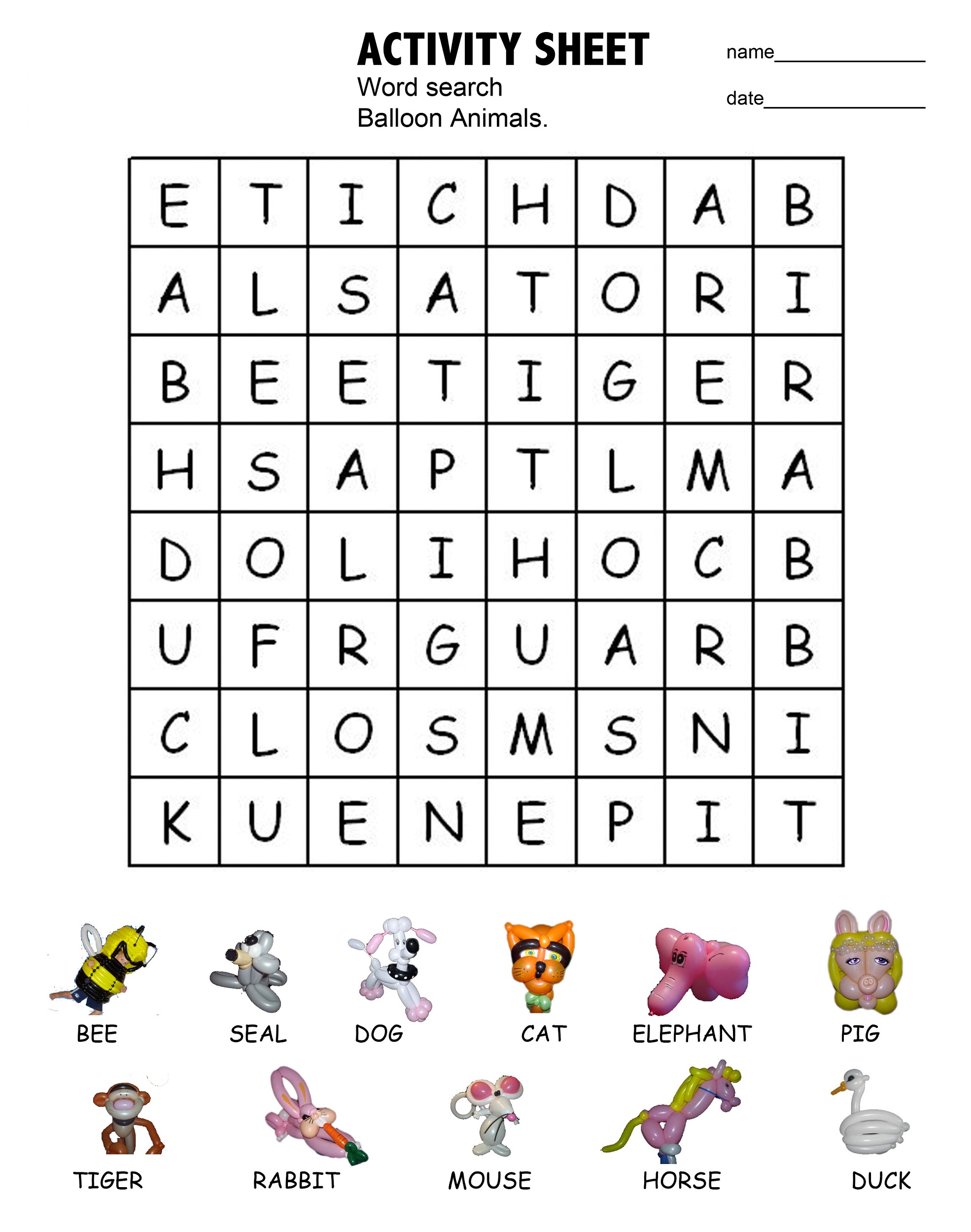 Find A Word Printable For Kids