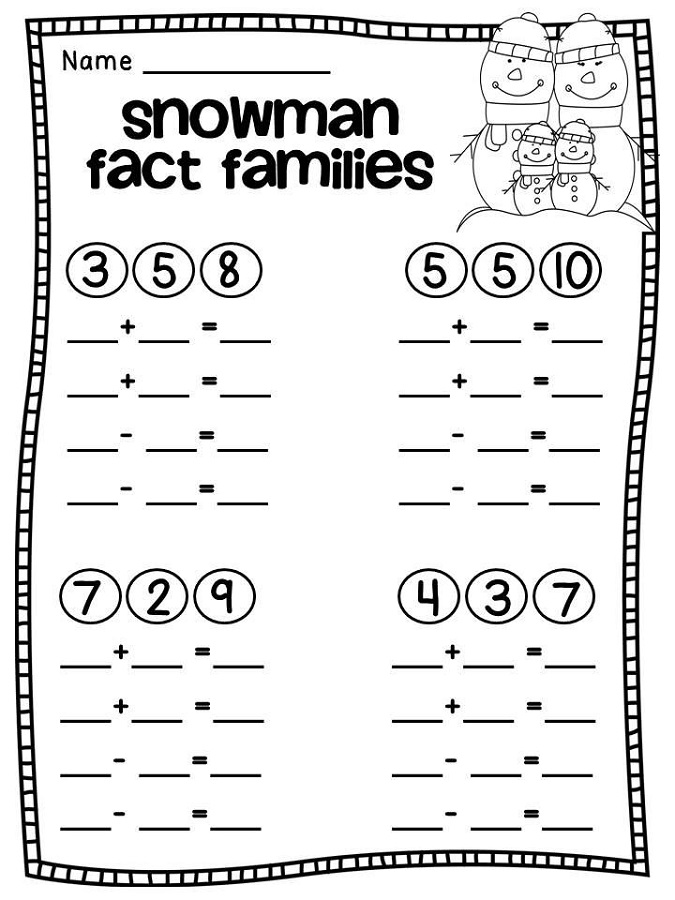 Fact Family Worksheets Printable Activity Shelter