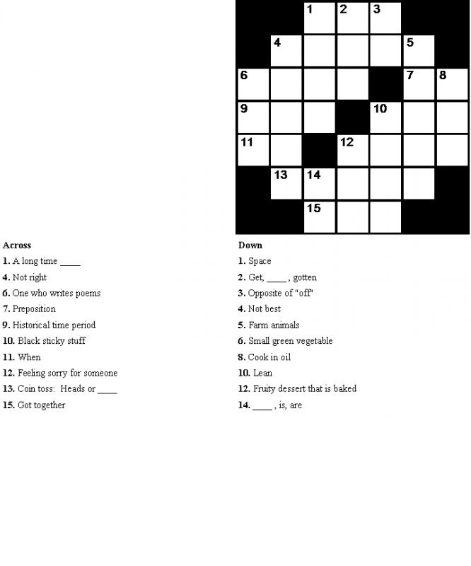 very easy crossword puzzles pictures to pin on pinterest pinsdaddy