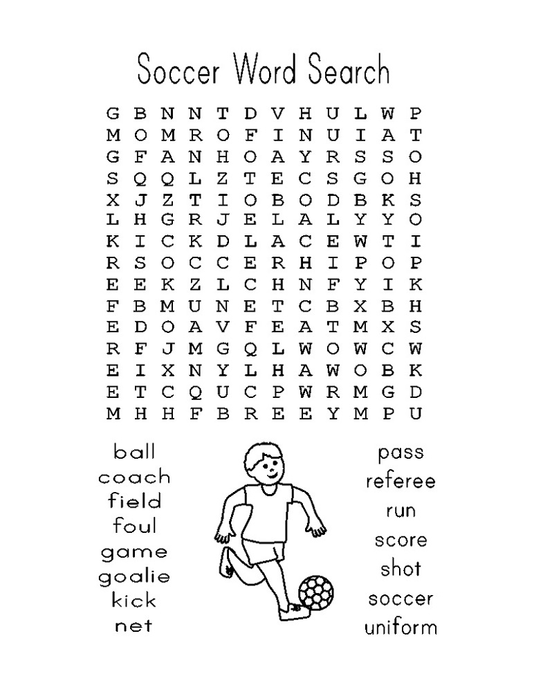 word search football to print activity shelter
