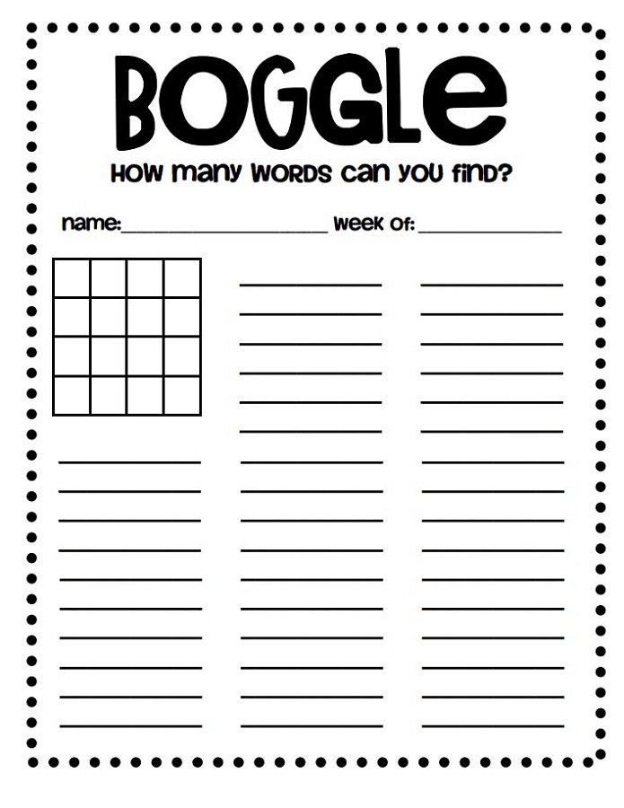 Boggle Word Games Activity Shelter