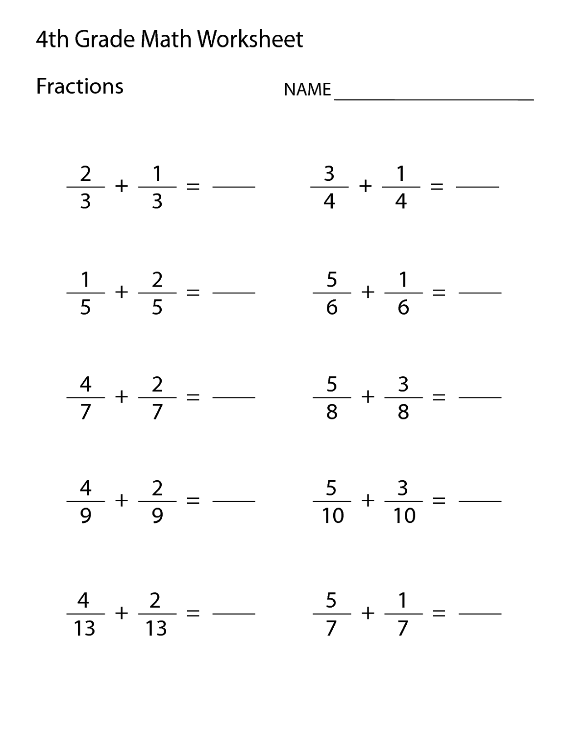 Homeschool Math Worksheets 4th Grade