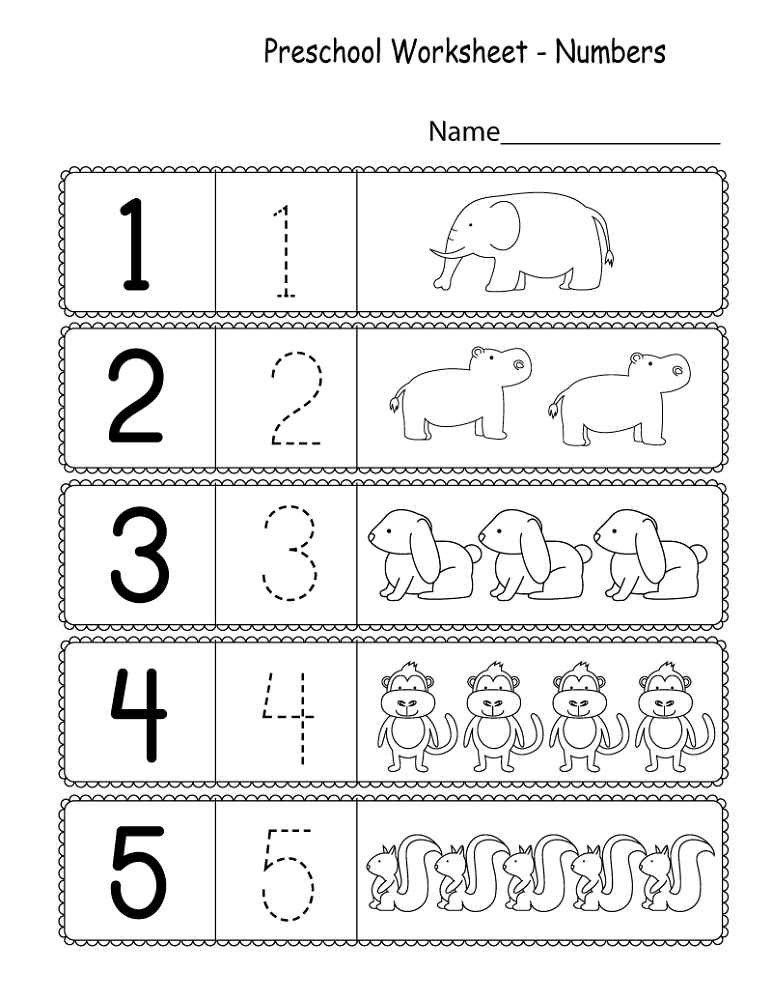 Free Printable Kindergarten Number Worksheets