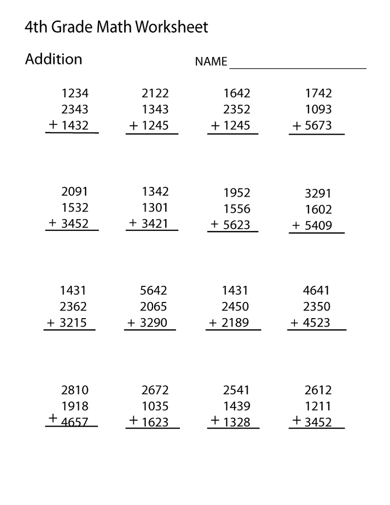 Free 4th Grade Math Worksheets 5D7