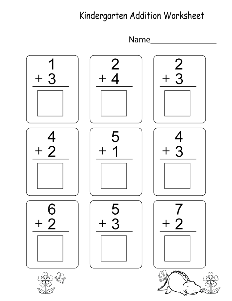 simple math worksheets kindergarten