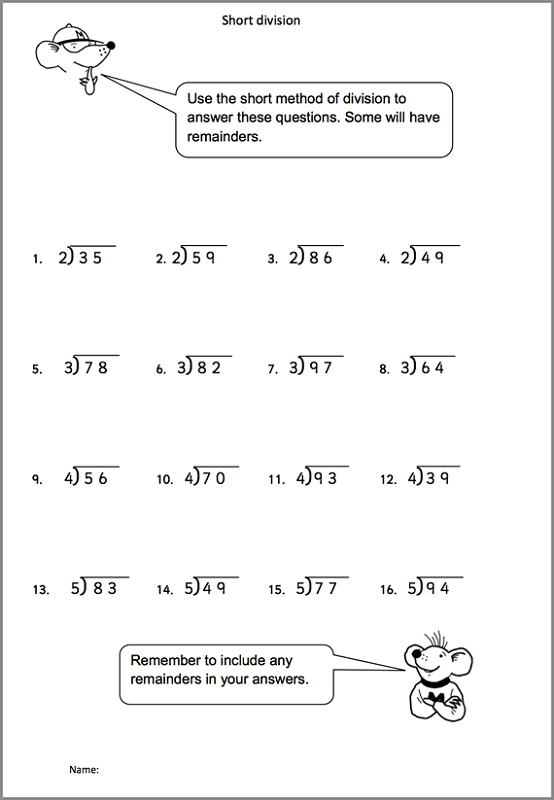 maths homework sheets ks2
