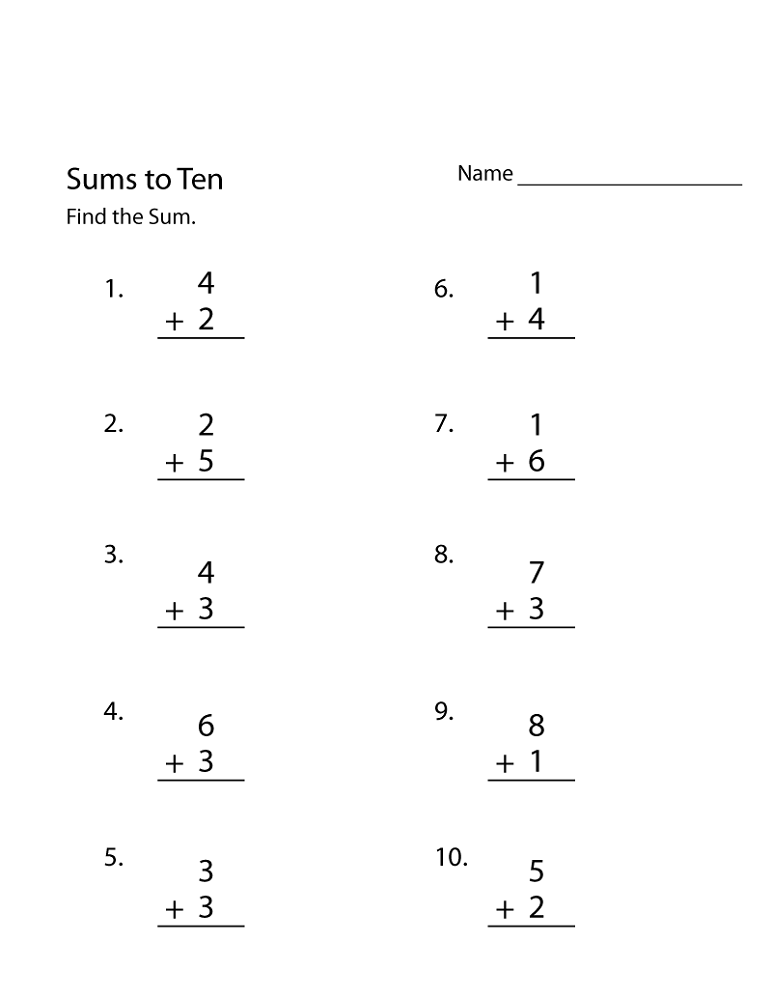 Free Printable Basic Math Worksheets Activity Shelter Kindergarten 