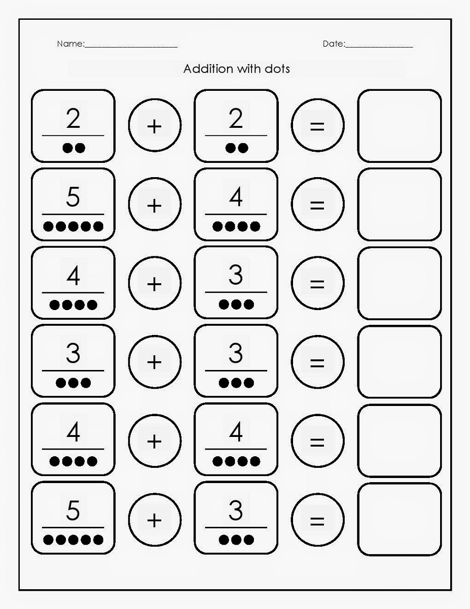 free printable math worksheets for kindergarten