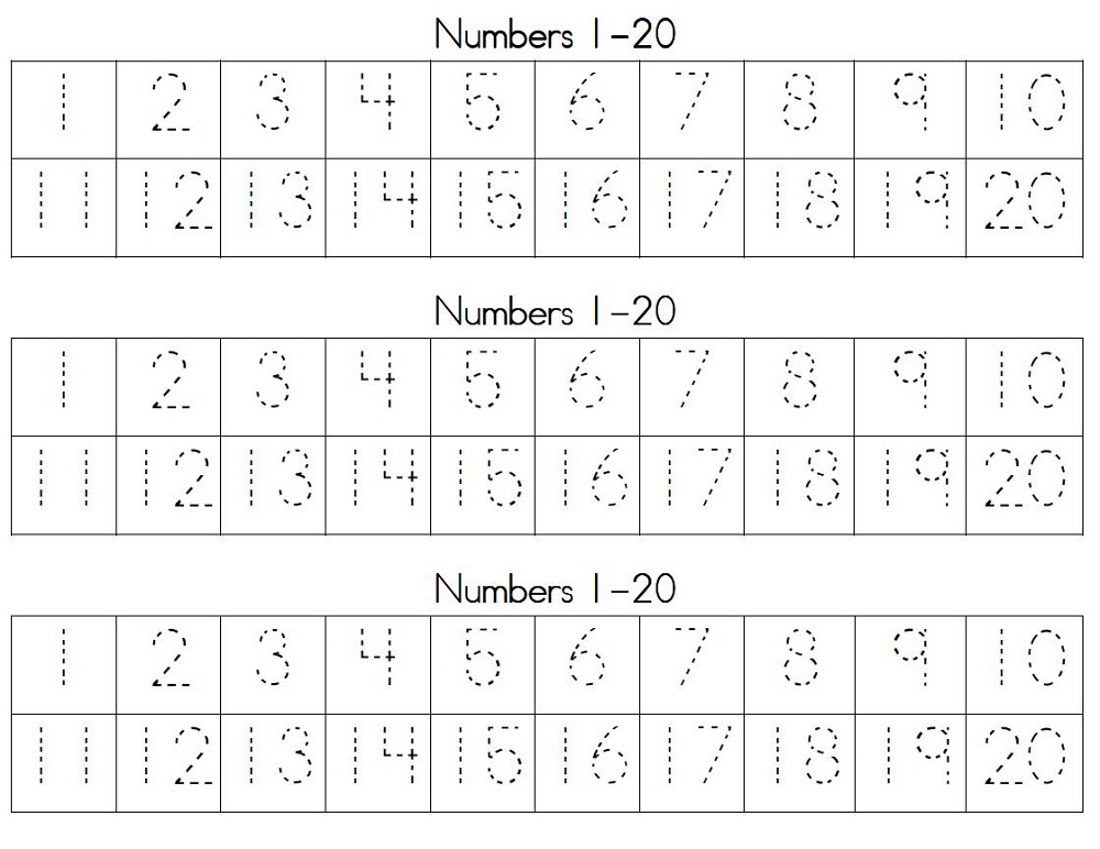 Traceable Numbers Worksheets Activity Shelter