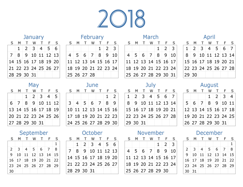 Printable Calendars 2018 | Activity Shelter