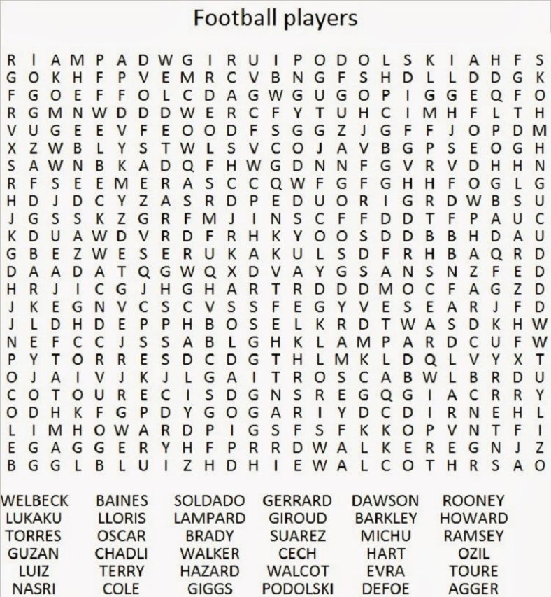 Nfl Word Search Printable