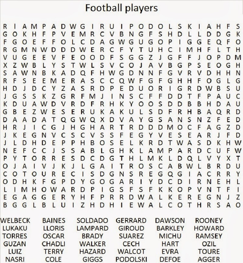 NFL Word Search | Activity Shelter
