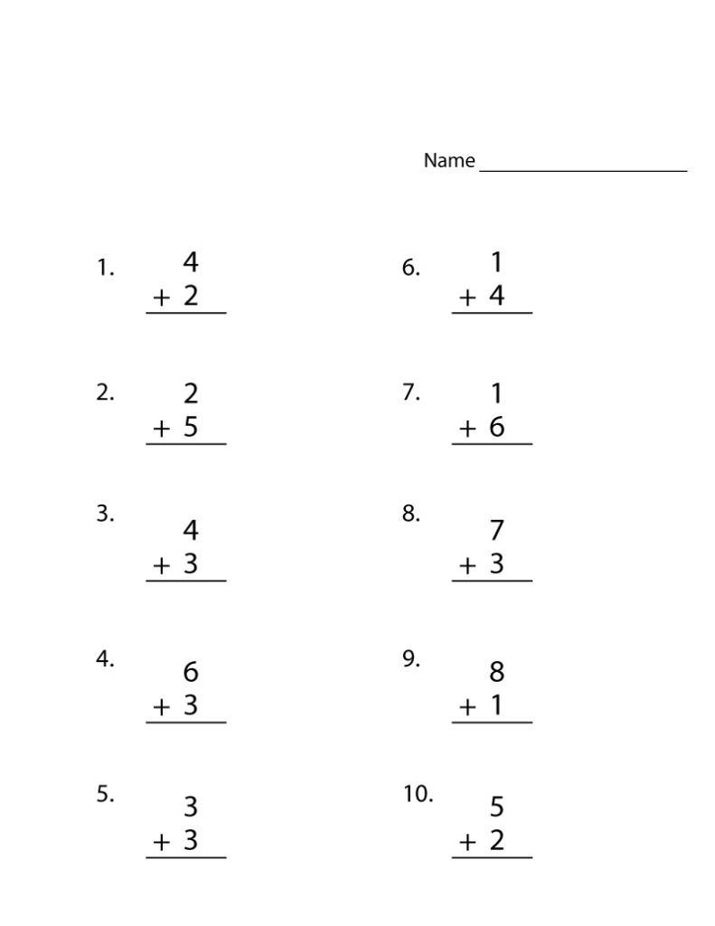 Addition Worksheets For Kindergarten 2019 