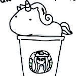 Unicorn Starbucks Coloring Pages ~ Colouring Kawaii Activityshelter ...