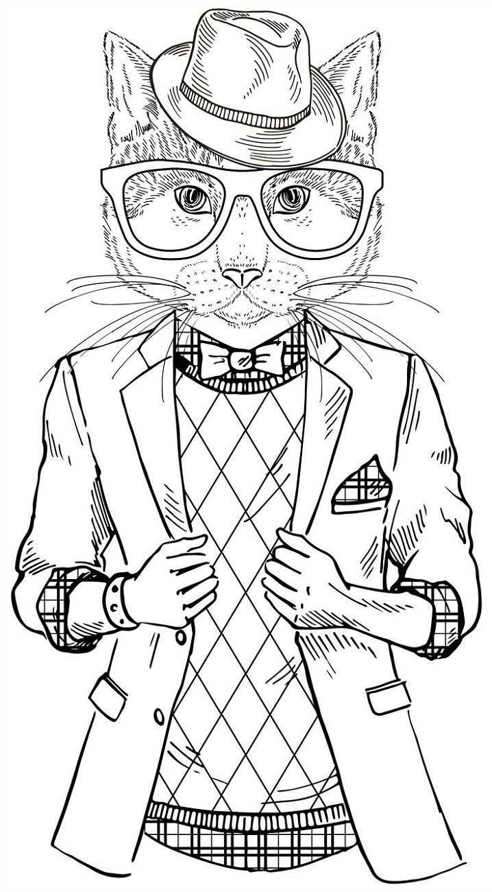 Download Hipster Coloring Pages Printable 2019 | Activity Shelter