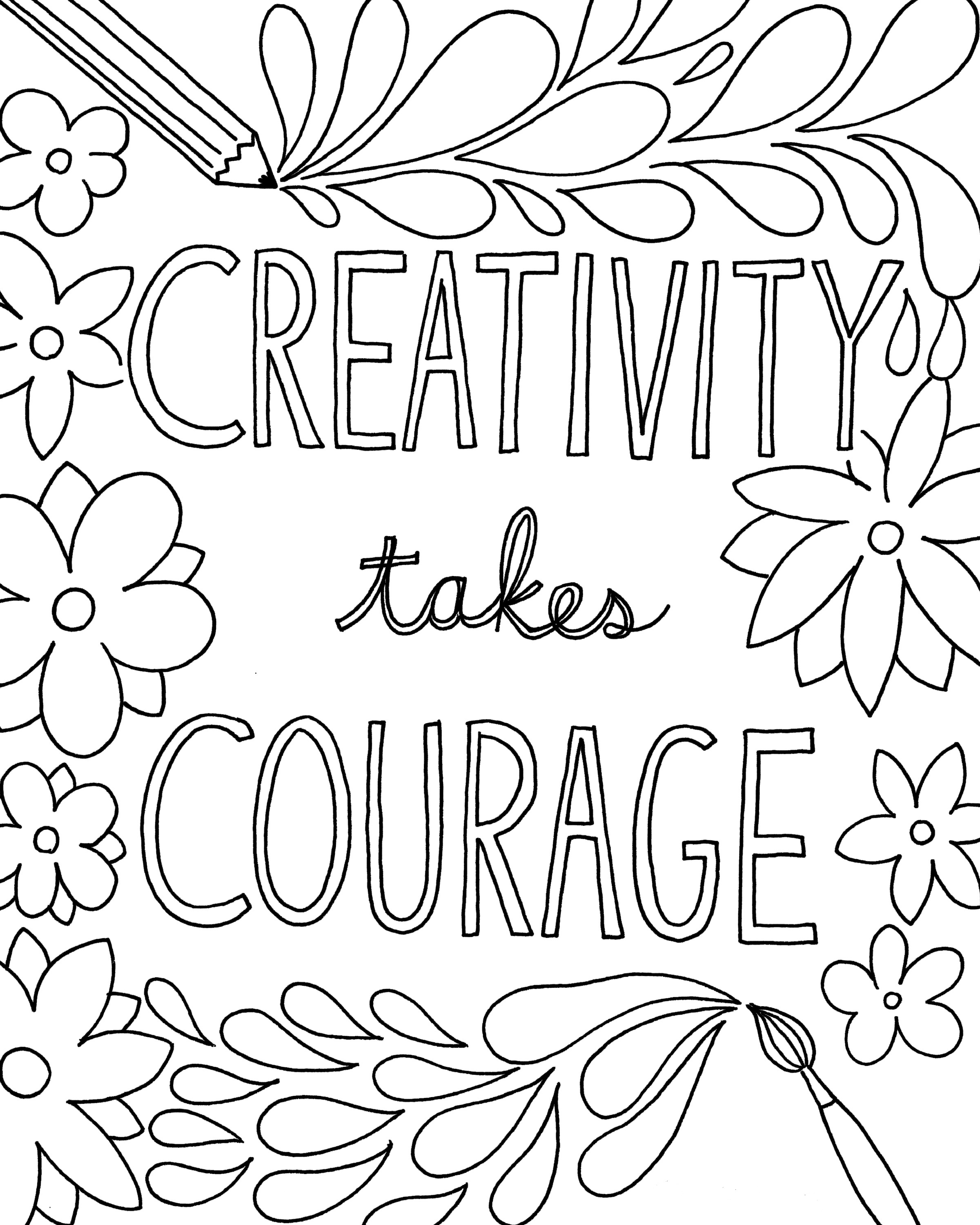 50 best printable inspirational quote coloring pages world of ...