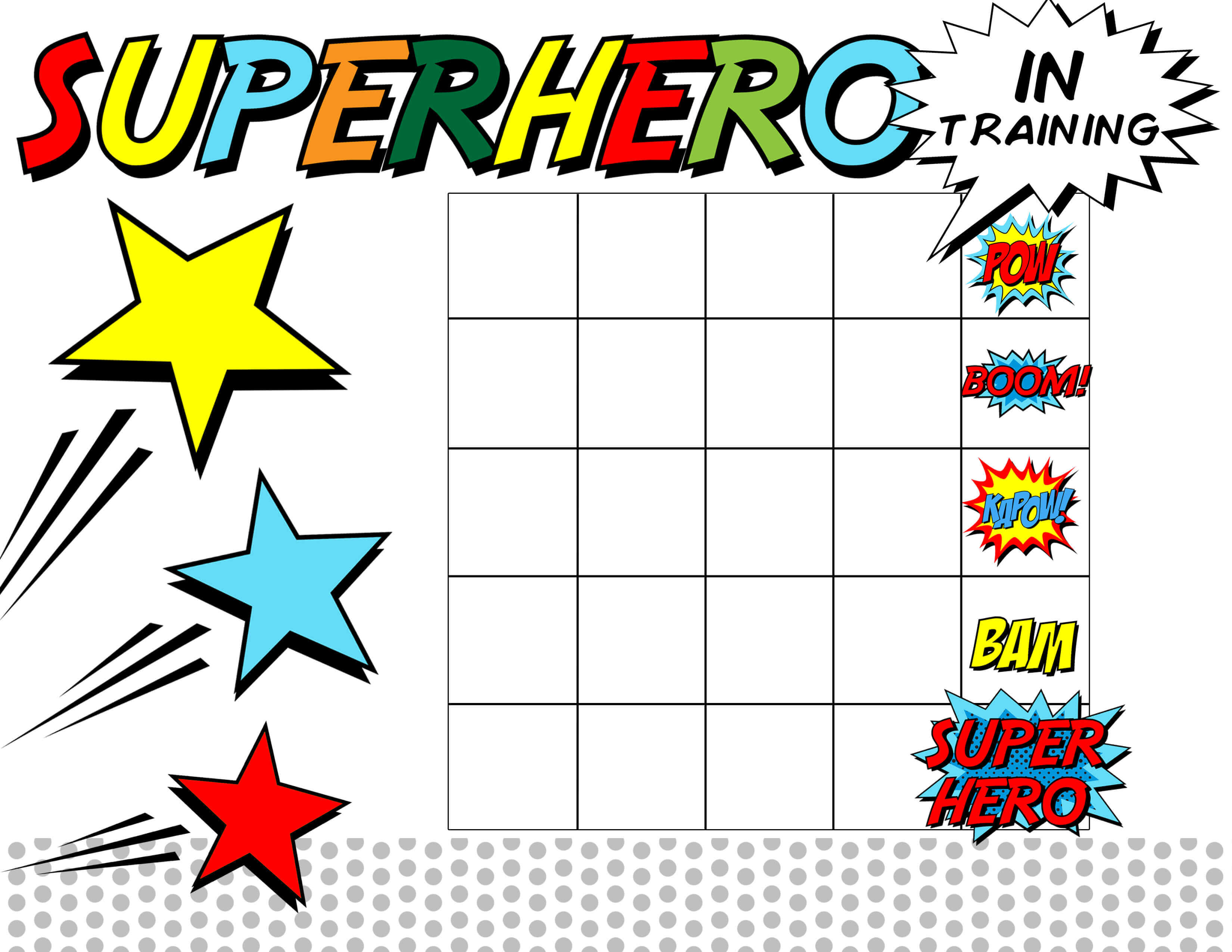 Free Printable Superhero Reward Chart Printable Templates